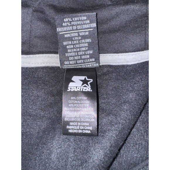 Starter Girls Black & Pink Hooded Zip-Up Jacket Size 10/12 Cotton Polyester Blen - Picture 4 of 5